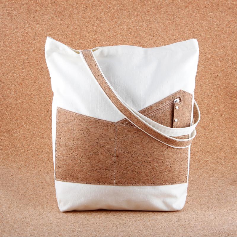 Borsa impiombata in tela di sughero