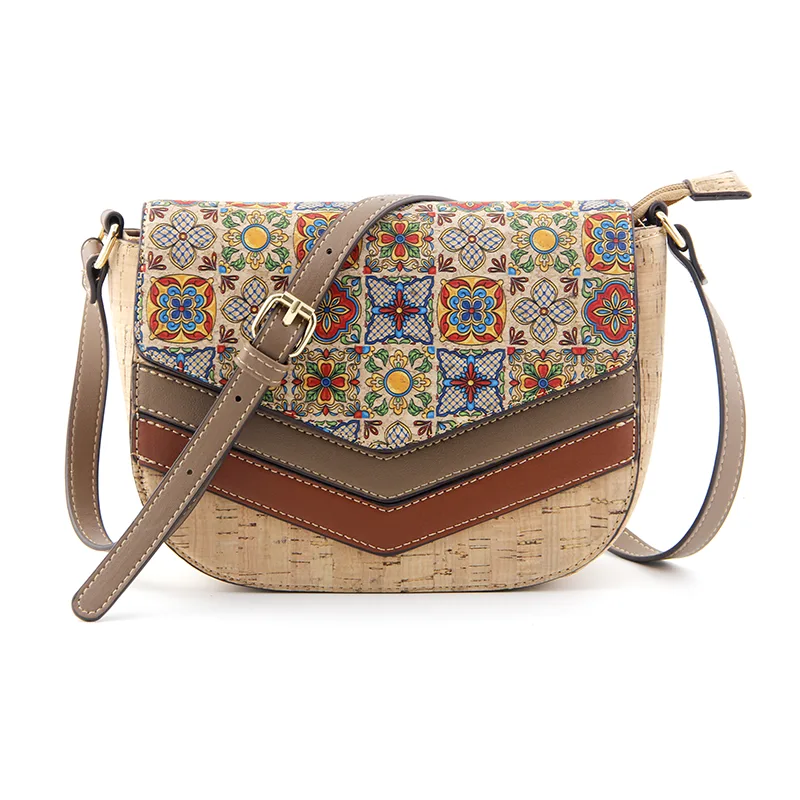 Borsa a tracolla in sughero quotidiana alla moda e casual