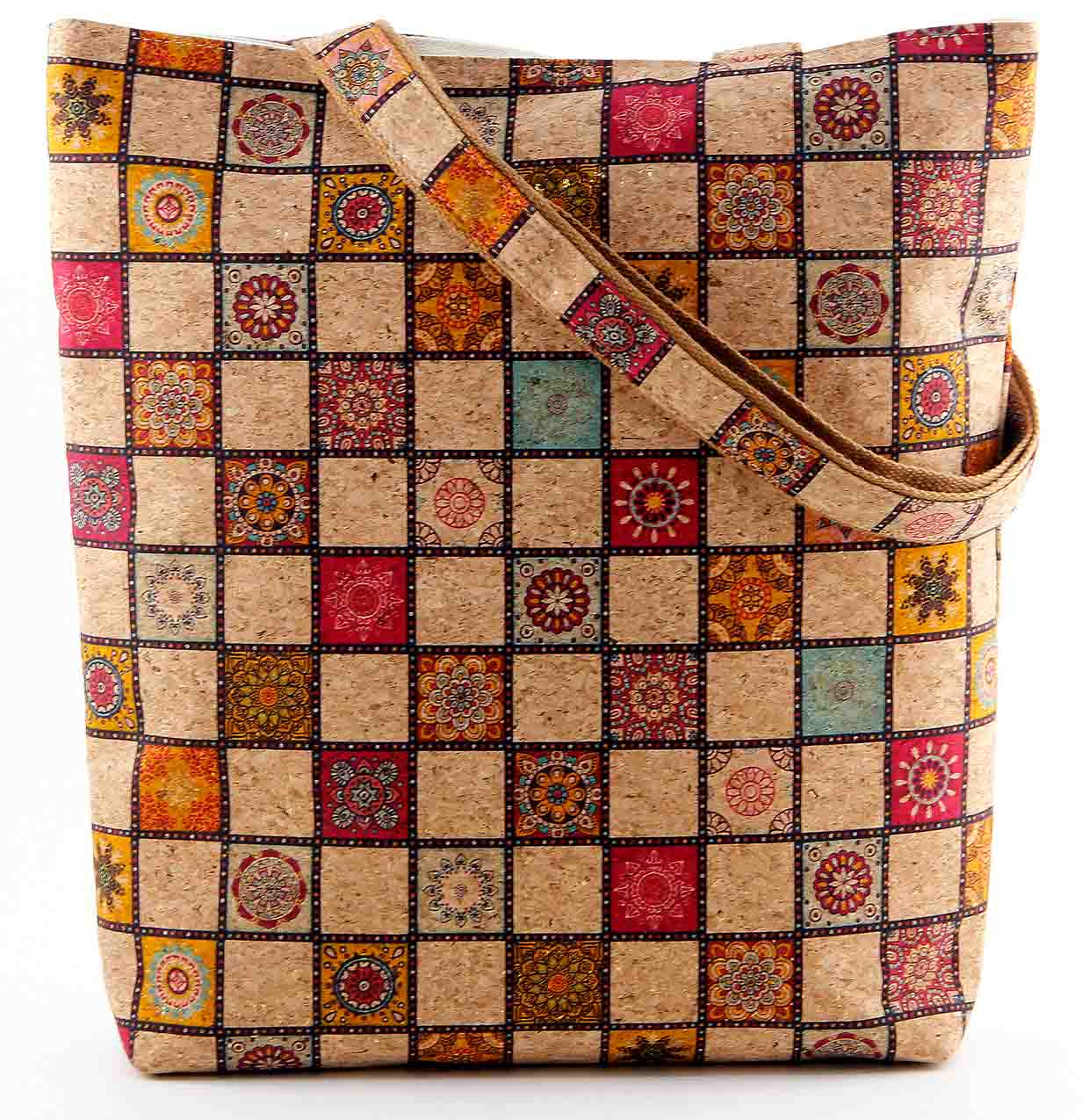 Borsa shopping minimalista in sughero naturale